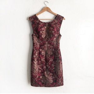 Merlot Brocade Metallic Dress by Tracy Reese